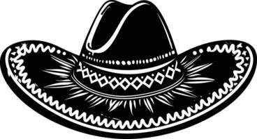 ai gerado silhueta mexicano chapéu sombrero Preto cor só vetor