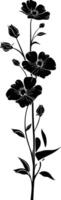 ai gerado silhueta flor cheio corpo Preto cor só vetor