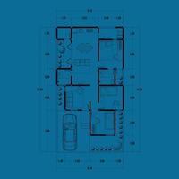 arquitetura plano com mobiliário. casa chão plano, isolado em azul fundo, estoque ilustração. vetor eps 10.