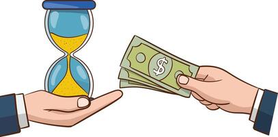 vetor ilustração do dinheiro e Tempo conceito.tempo gestão ilustração.