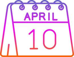 10º do abril linha gradiente ícone vetor