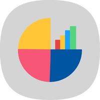 torta gráfico plano curva ícone vetor