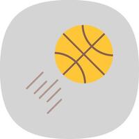 basquetebol plano curva ícone vetor