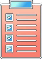 ícone de vetor de lista de verificação