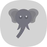 elefante plano curva ícone vetor