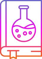 ícone de gradiente de linha de livro de química vetor