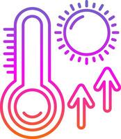 ícone de gradiente de linha de termômetro vetor