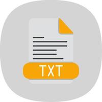 TXT plano curva ícone vetor