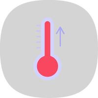 Aumentar temperatura plano curva ícone vetor