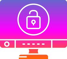 desbloquear ícone de gradiente de glifo vetor