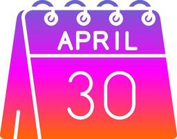 30 do abril glifo gradiente ícone vetor