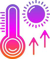 ícone de gradiente de glifo de termômetro vetor