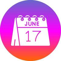 Dia 17 do Junho glifo gradiente círculo ícone vetor