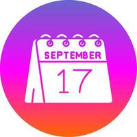 Dia 17 do setembro glifo gradiente círculo ícone vetor