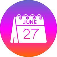 Dia 27 do Junho glifo gradiente círculo ícone vetor