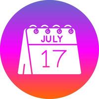 Dia 17 do Julho glifo gradiente círculo ícone vetor