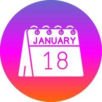 18º do janeiro glifo gradiente círculo ícone vetor