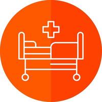 hospital cama linha vermelho círculo ícone vetor