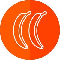 bananas linha vermelho círculo ícone vetor