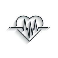 batimento cardiaco ícone e eletrocardiograma, coração ritmo conceito, vetor