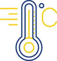 linha de temperatura ícone de duas cores vetor