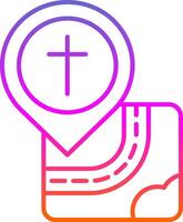 ícone de duas cores da linha da igreja vetor