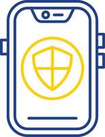 ícone de duas cores de linha de escudo vetor