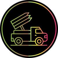 míssil caminhão linha gradiente vencimento cor ícone vetor
