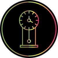 vintage relógio linha gradiente vencimento cor ícone vetor