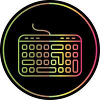 teclado linha gradiente vencimento cor ícone vetor