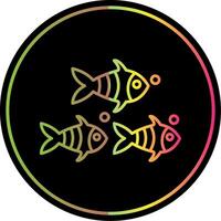 peixe linha gradiente vencimento cor ícone vetor