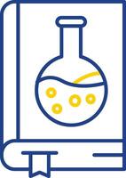 ícone de duas cores de linha de livro de química vetor