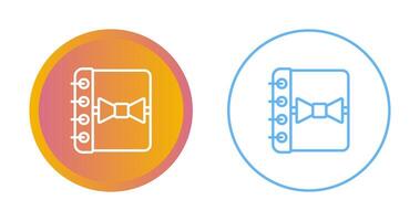 caderno com fita vetor ícone
