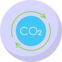 carbono ciclo plano bolha ícone vetor