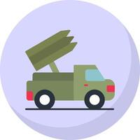 míssil caminhão plano bolha ícone vetor
