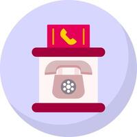 Telefone cabine plano bolha ícone vetor