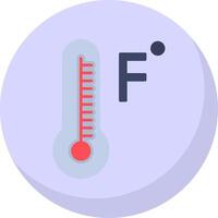 Fahrenheit graus plano bolha ícone vetor