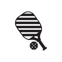 pickleball bola e remo isolado vetor em branco, simples ilustração do bola com orifício