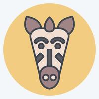ícone zebra. relacionado para Quênia símbolo. cor companheiro estilo. simples Projeto editável. simples ilustração vetor