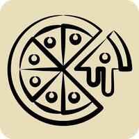 ícone pizza. relacionado para velozes Comida símbolo. mão desenhado estilo. simples Projeto editável. simples ilustração vetor