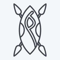 ícone escudo. relacionado para Quênia símbolo. linha estilo. simples Projeto editável. simples ilustração vetor