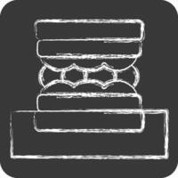 ícone sanduíche. relacionado para piquenique símbolo. giz estilo. simples Projeto editável. simples ilustração vetor