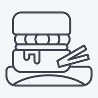 ícone Hamburger. relacionado para piquenique símbolo. linha estilo. simples Projeto editável. simples ilustração vetor
