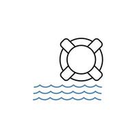 bóia salva-vidas conceito linha ícone. simples elemento ilustração.lifebuoy conceito esboço símbolo de placa. vetor