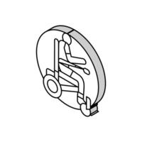 cadeira de rodas mobilidade ocupacional terapeuta isométrico ícone vetor ilustração