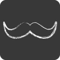 ícone bigode. relacionado para moda símbolo. giz estilo. simples Projeto editável. simples ilustração vetor