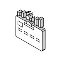 cumulativo cartão isométrico ícone vetor ilustração