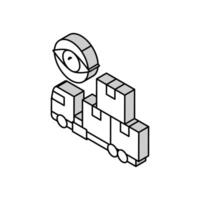 caminhão carga fornecem gestão e ao controle isométrico ícone vetor ilustração