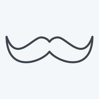 ícone bigode. relacionado para moda símbolo. linha estilo. simples Projeto editável. simples ilustração vetor