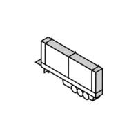 caminhão reboque isométrico ícone vetor ilustração